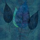 Blätter in Blau und Grün von annemiek art Miniaturansicht