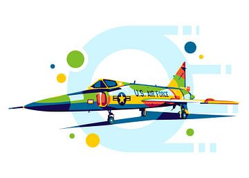 F-102 Delta Dagger in Pop Art van Lintang Wicaksono