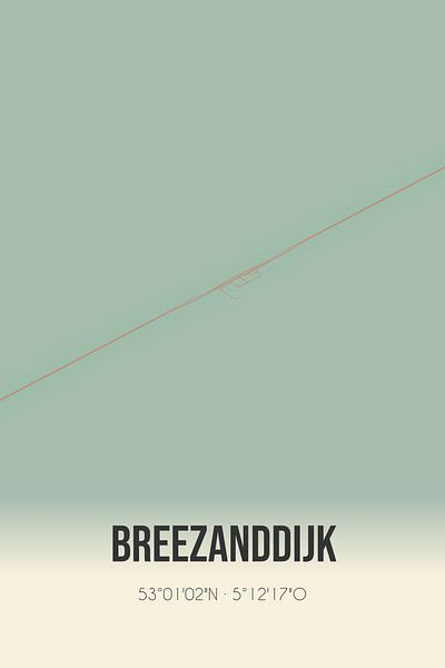 Carte ancienne de Breezanddijk (Fryslan) par Affiches de lieux