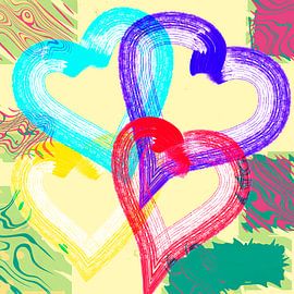 Colorful hearts