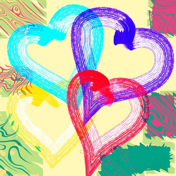 Colorful hearts van Roswitha Lorz