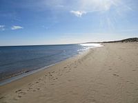voetstappen in het zand, Spanje La Marina