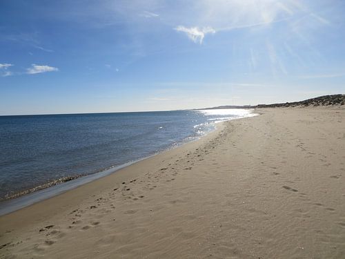 voetstappen in het zand, Spanje La Marina