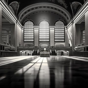 Grand central station new york zwart-wit van TheXclusive Art