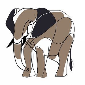 Elefant in Linien und Flächen