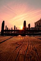 Zonsondergang in Venetië aan de steiger