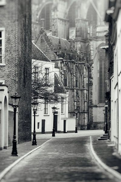 Derrière la cathédrale d'Utrecht en noir et blanc par André Blom Fotografie Utrecht