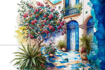 Mediterranean courtyard by Vlindertuin Art