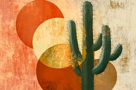 Cactus art meets geometric colours by Poster Art Shop