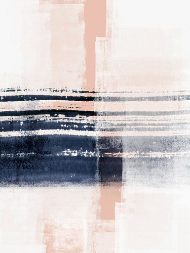 Gewoon Indigo, Blush & White 2 | Minimal Abstract