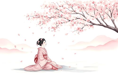 Sakurabloesem Serenity met Kimono