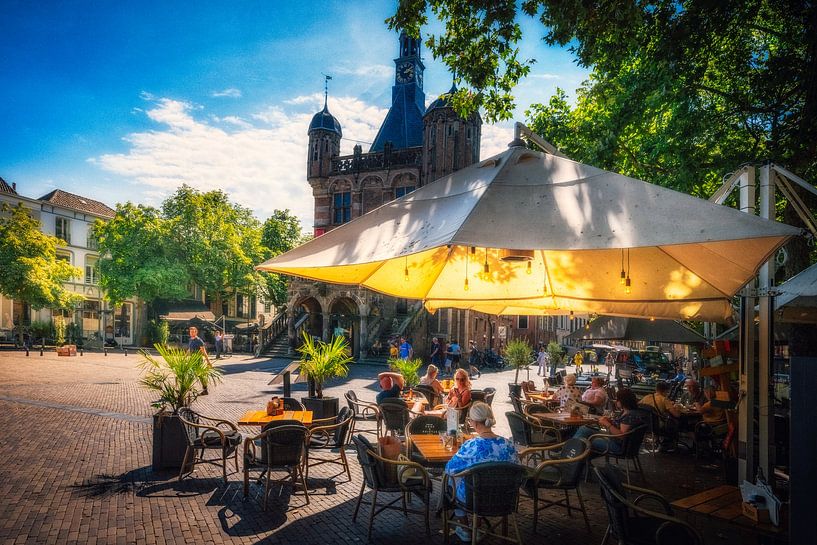 Summer Relaxation: terrace in front of the Waag in Deventer by Bart Ros