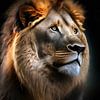 Portret van een leeuw van Kees van den Burg