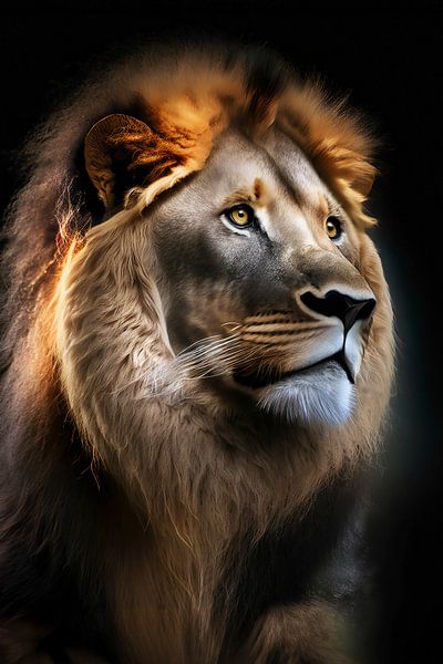 Portrait of a lion by Kees van den Burg