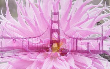 San Francisco Golden Gate Bridge - Double Exposure van Melanie Rijkers