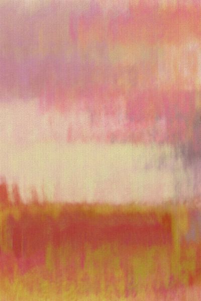 Morgenlatte. Abstrakte Landschaft in warmen Pastellfarben von Dina Dankers