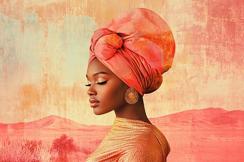 Moderne vrouw in warme tinten