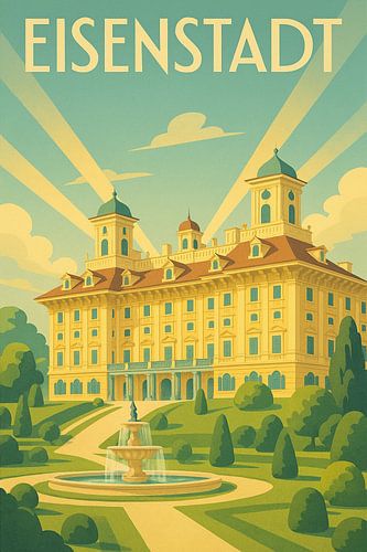 Eisenstadt Austria Vintage Art Deco Poster