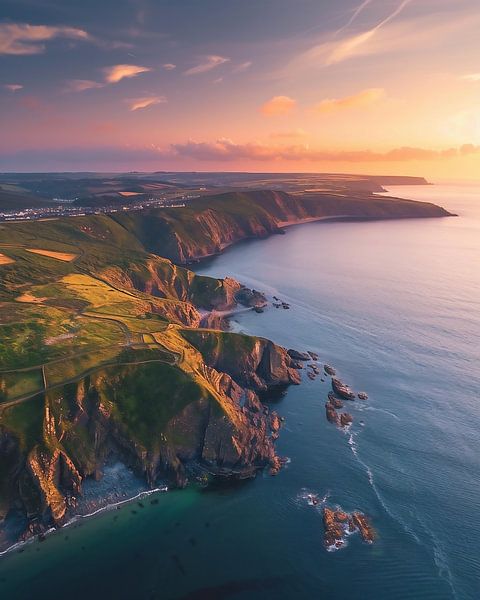 Steilküste im Abendgold von fernlichtsicht