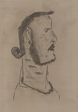 En profil portret, man van Wouter Springer