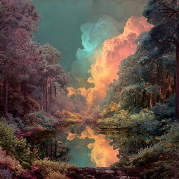 Where Clouds Embrace the Forest by Femea Stille Landschappen