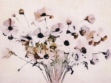 Contemporary and abstract Japandi botany