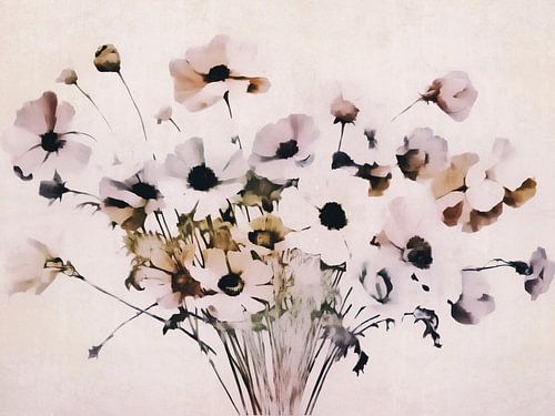 Hedendaagse en abstracte Japandi plantkunde