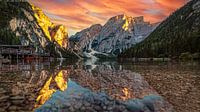 Pragser Wildsee im Sonnenuntergang