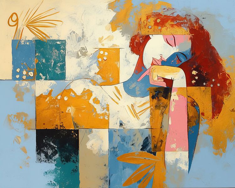 Woman Painting | Abstract Woman With Hand by Eye catching paintings