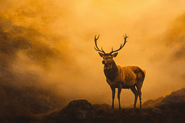 Copper Glow: A Portrait of a Deer in Silence