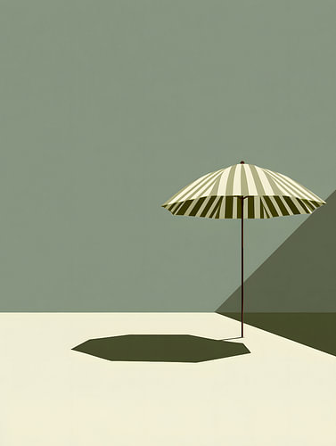 Minimalistische gestreepte parasol
