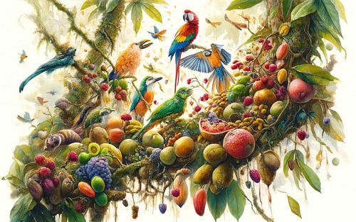 Jungle Symfonie van tropische vogels