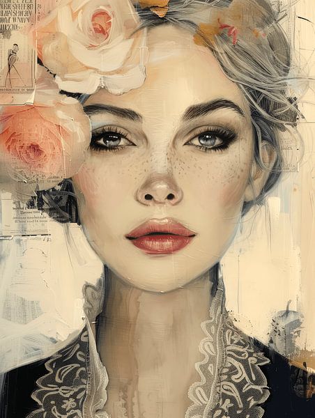 Modern portrait in pastel colours by Carla Van Iersel