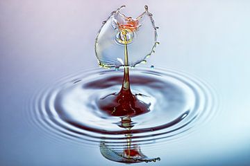 Waterdruppel splash in drie kleuren van Focco van Eek