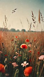 Vintage-Mohnfeld von Colors of Spring