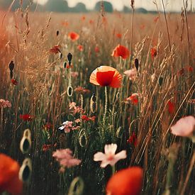 Vintage-Mohnfeld von Colors of Spring