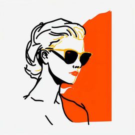 Frau mit Sonnenbrille von Digital Art Nederland