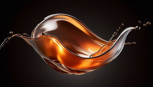 Vloeistof in oranje en kunst
