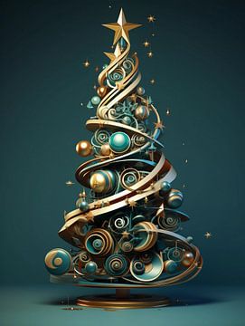 Een moderne kerstboom. van Gabriela Rubtov