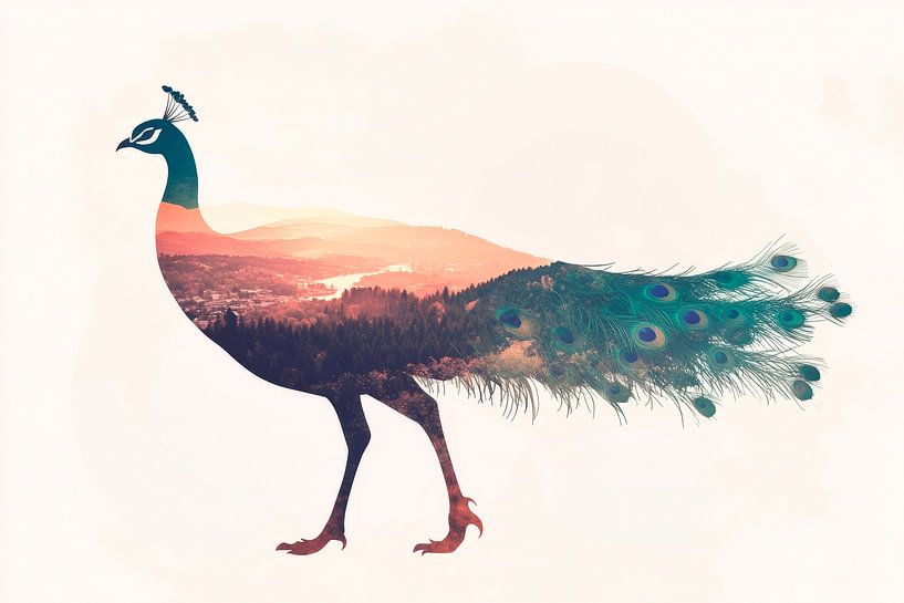 Prachtvoller Pfau von Poster Art Shop