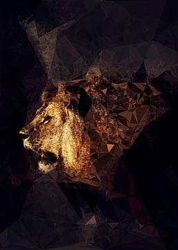 Golden Lion -Low Poly Effect by Dirk Wüstenhagen