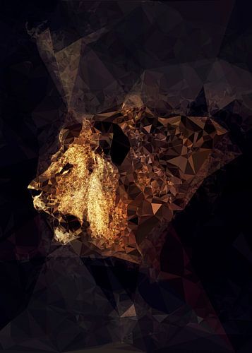 Golden Lion -Low Poly Effect