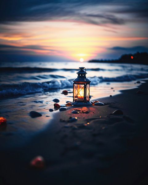 Zonsopgang aan zee van fernlichtsicht