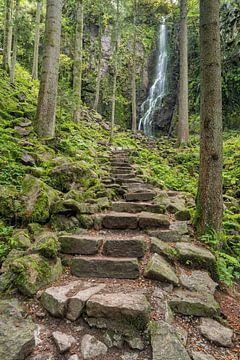 Waterval van Burgbach in het Zwarte Woud van Michael Valjak