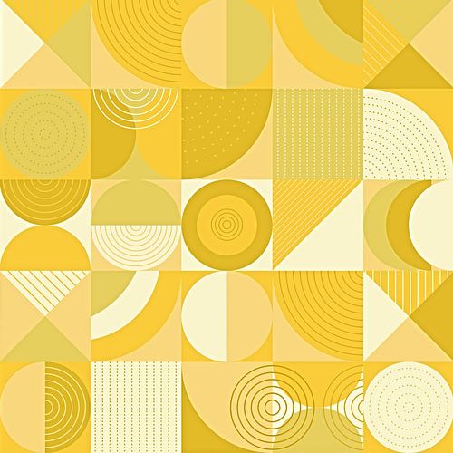 Abstracte Retro Vormen Geel Goud