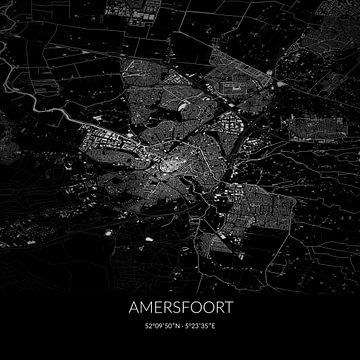 Black-and-white map of Amersfoort, Utrecht. by Rezona