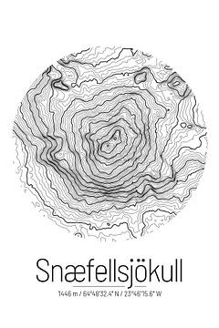 Snaefellsjökull | Kaart Topografie (Minimaal) van ViaMapia