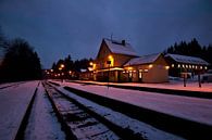 Winterlicher Bahnhof im Harz von Leon Eikenaar Miniaturansicht
