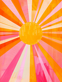 Farbenfroher Sonnenstrahl, Sonnenuntergang-Druck von Bella studio