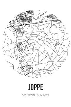 Joppe (Gelderland) | Landkaart | Zwart-wit van Rezona
